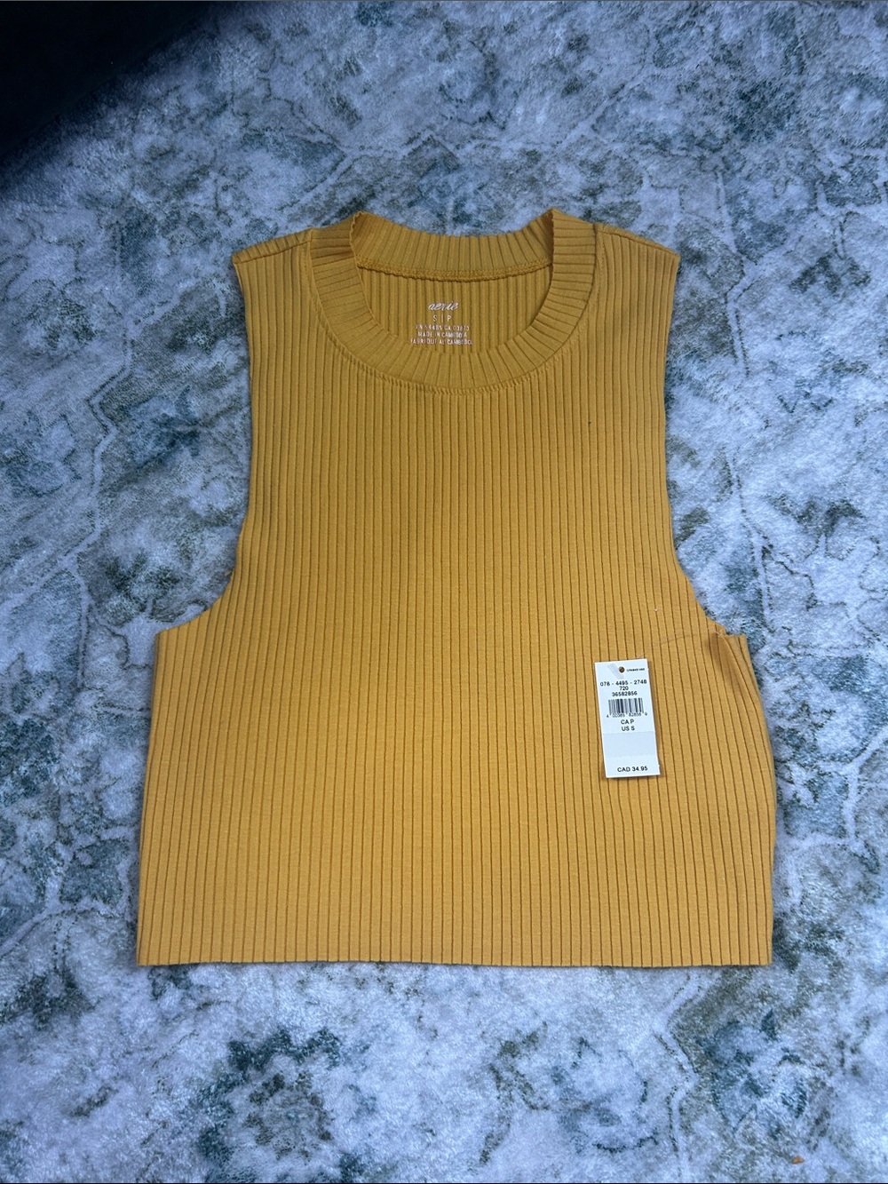 aerie Ribbed Tank Top - Mustard Yellow
